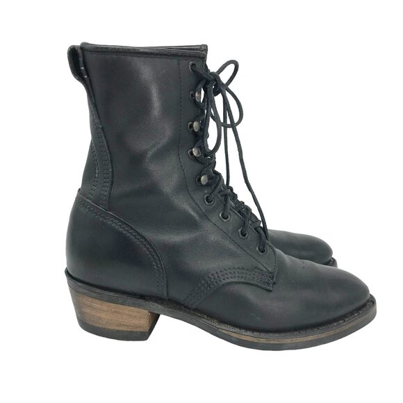 ROPER Ankle Boot Women 5/36 Handmade Black Leather Lace Up Kilte - Picture 1 of 14